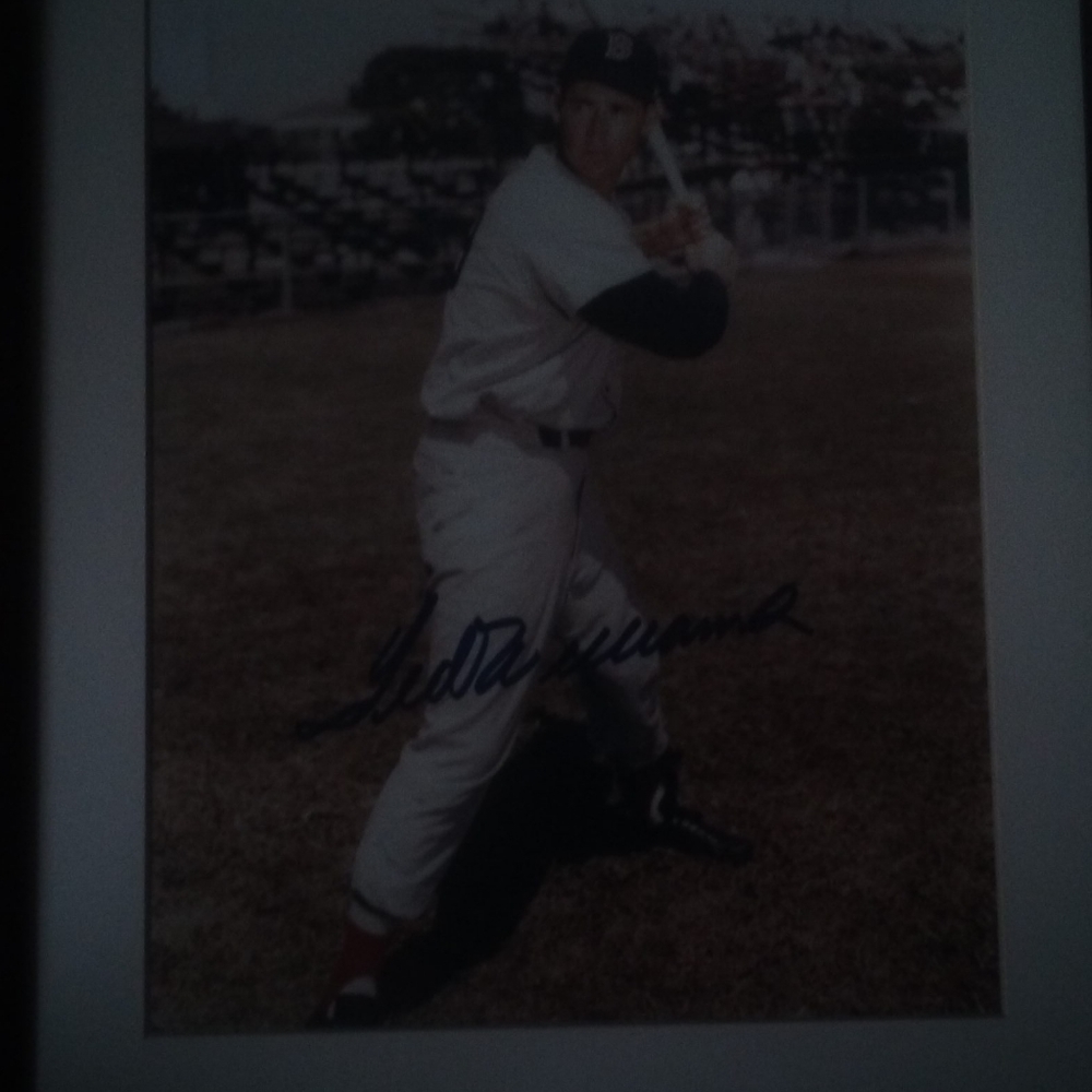 Authentic signed 8/10 of ted williams of the bosto